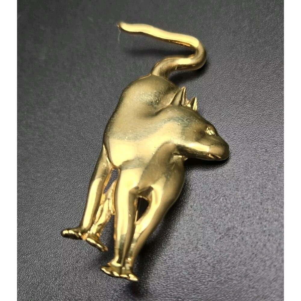 Vintage MFA museum of fine arts Signed Leopard Jaguar Cat Pin / Brooch EUC No Bx